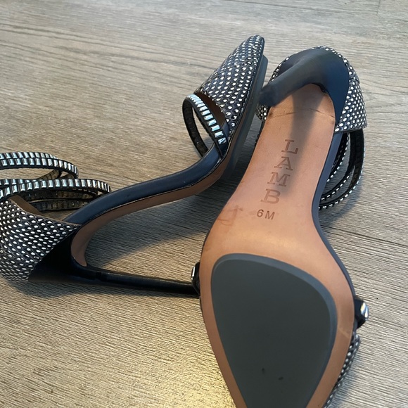 L.A.M.B snakeskin black, white and dark grey print stillettos. 4.5 inch heel. - Picture 10 of 11